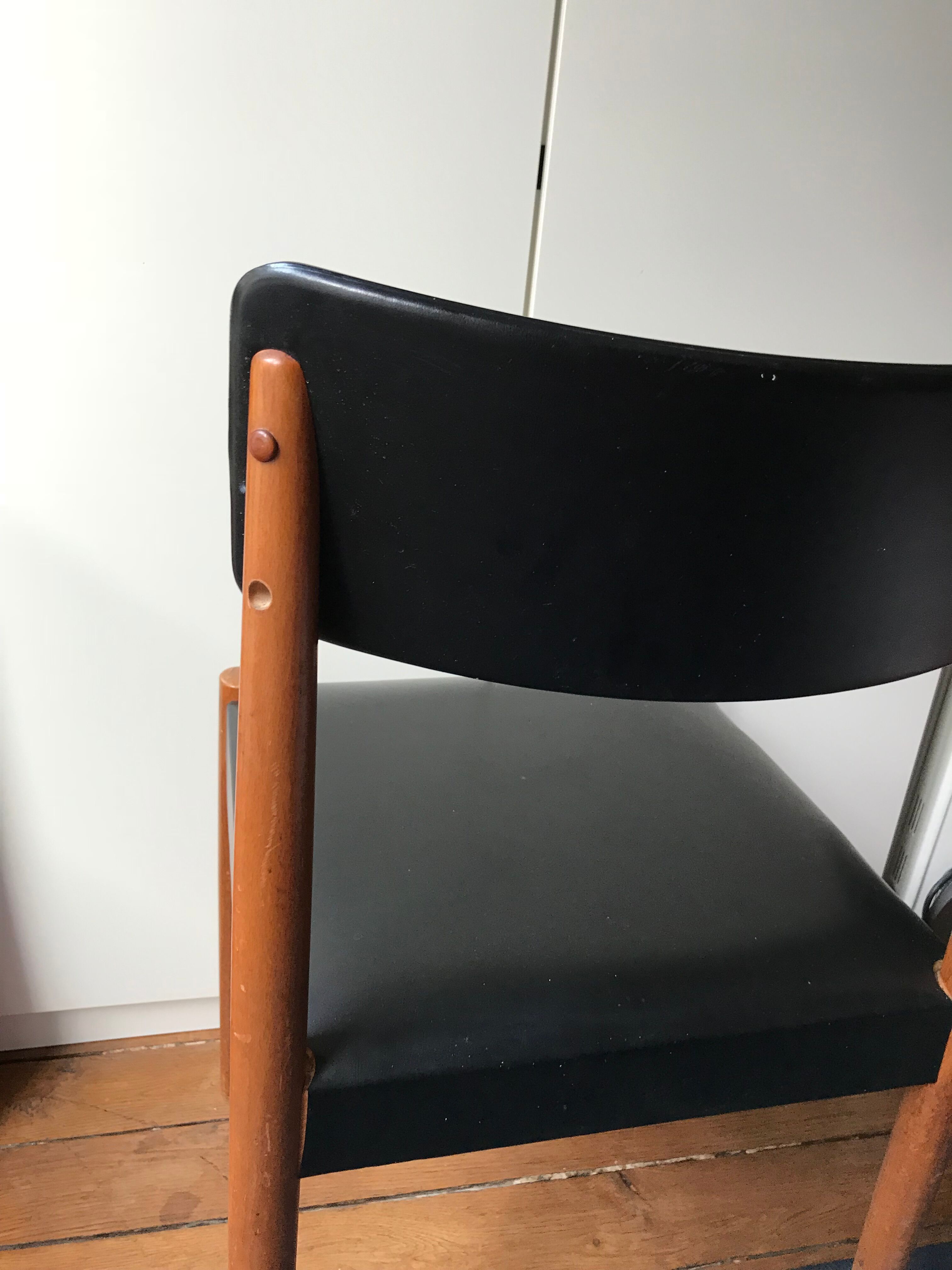 Scandinavian black leatherette chair