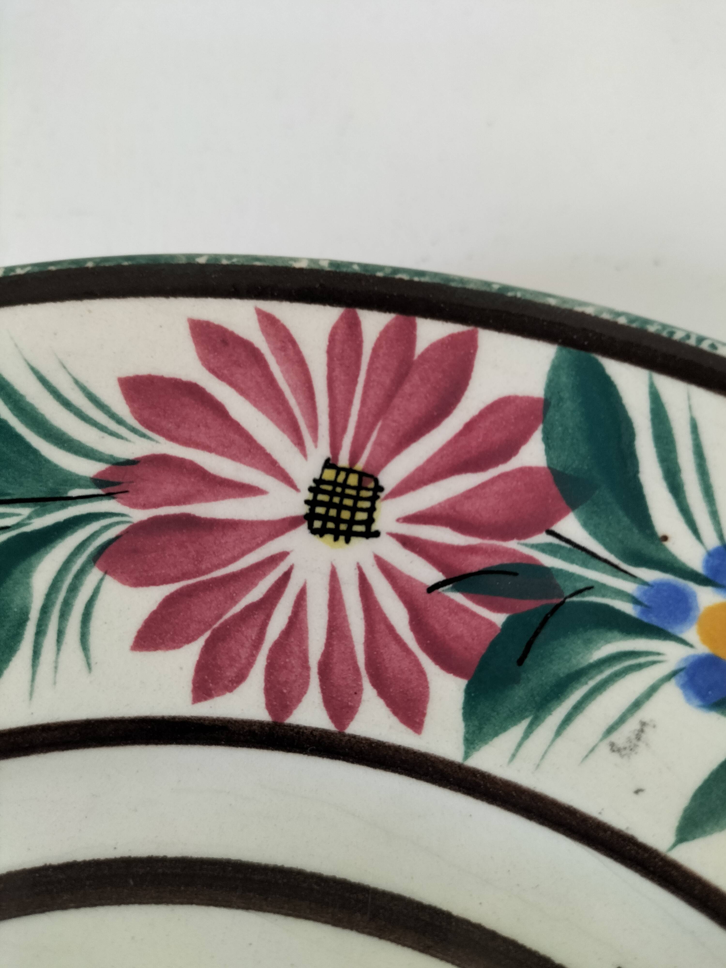 Antique HB Quimper plate – Portrait of a Breton – circa 1930