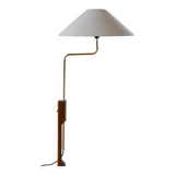 Mid-Century Modern Floor Lamp, Teak and Brass Bergboms, Sweden, 1960s