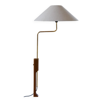Mid-Century Modern Floor Lamp, Teak and Brass Bergboms, Sweden, 1960s