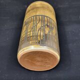 Cylindrical vase with geometric decoration by Dominique Pouchain