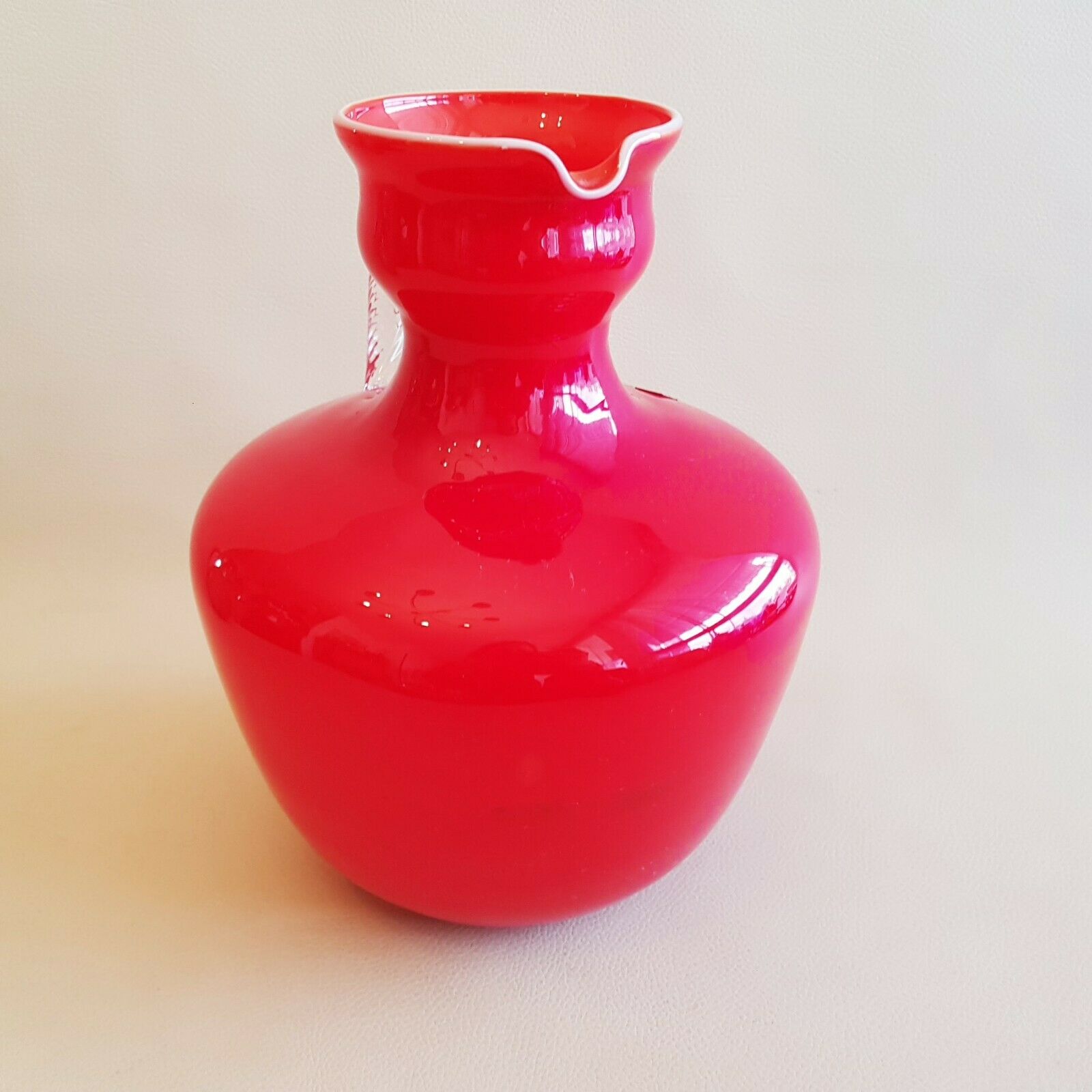 Opalina Fiorentina pitcher in blown red opaline