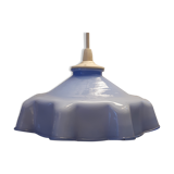 Hanging lamp blue opaline glass draped vintage 1950/1960