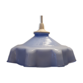 Hanging lamp blue opaline glass draped vintage 1950/1960
