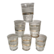 Set of 6 granite glasses with golden edging 50s-60s