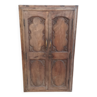 Old cupboard doors, beech wall bookcase (2)