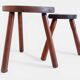 Antic Rustic Wabisabi Tripod Wooden Stools/ Accent Tables, France, Early 20th-C.