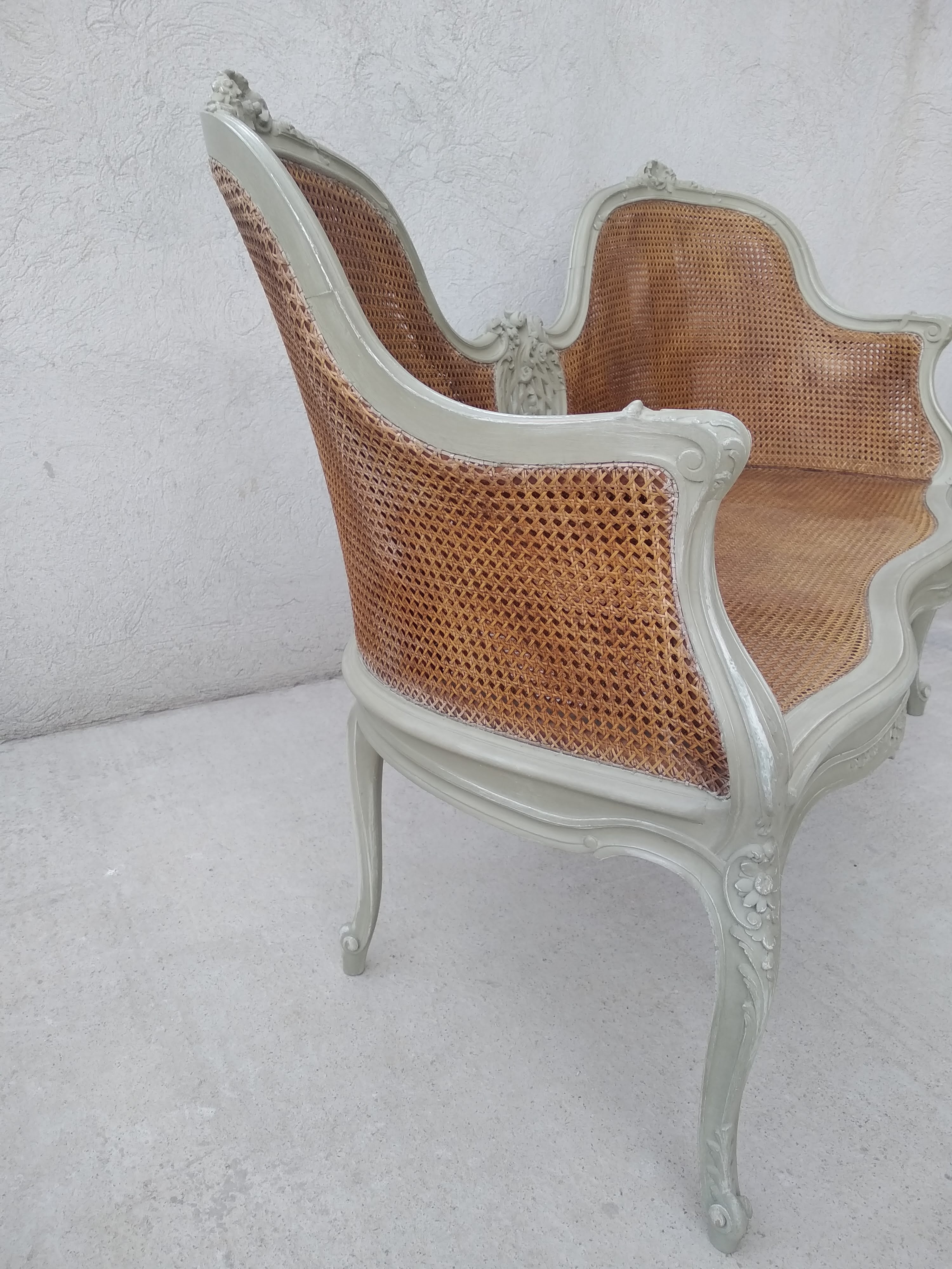 Salon Louis XV with double patinated cannage