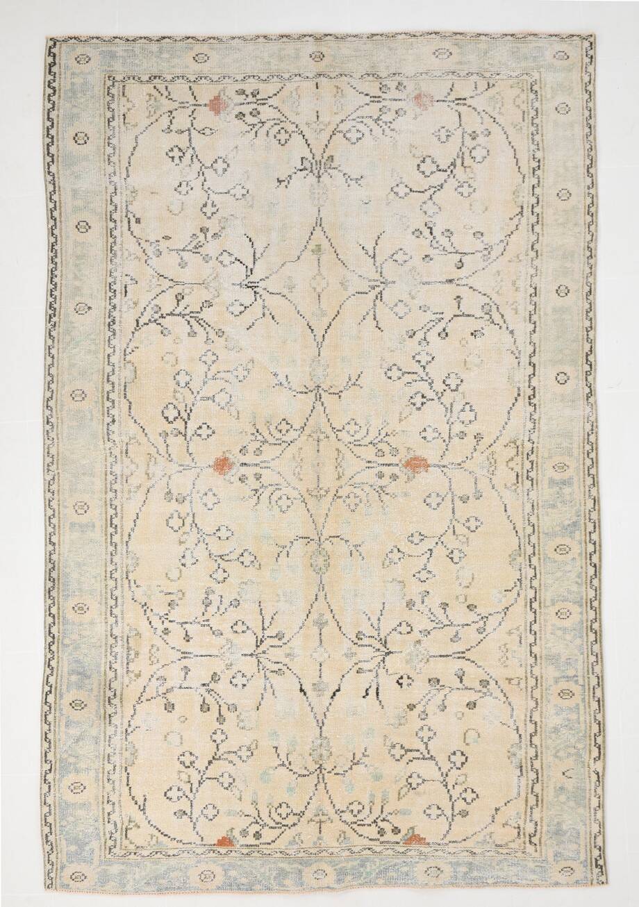 Tapis turc orange pêche 7x10, 195x298 cm