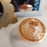 Candy dish, sugar bowl, pink glass box