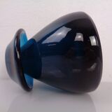 Hand-blown blue glass vase, Italy, 1960s