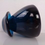 Hand-Blown Blue Glass Vase, Italy, 1960s