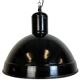 Suspension industrielle en émail noir, 1950s