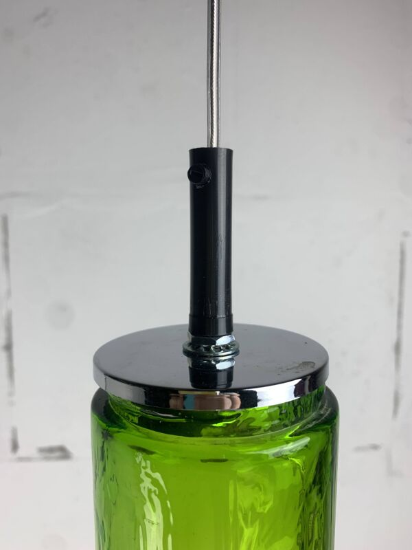 Suspension tube en verre vert extra large du milieu du siècle, Staff Leuchten, années 1960-1970
