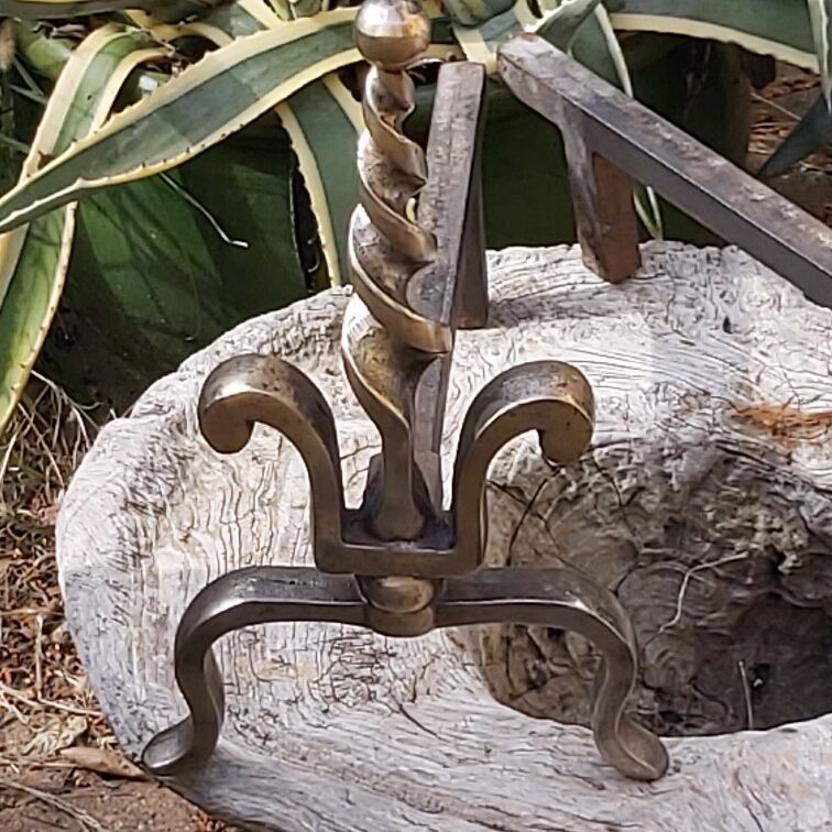 Pair of old bronze channels