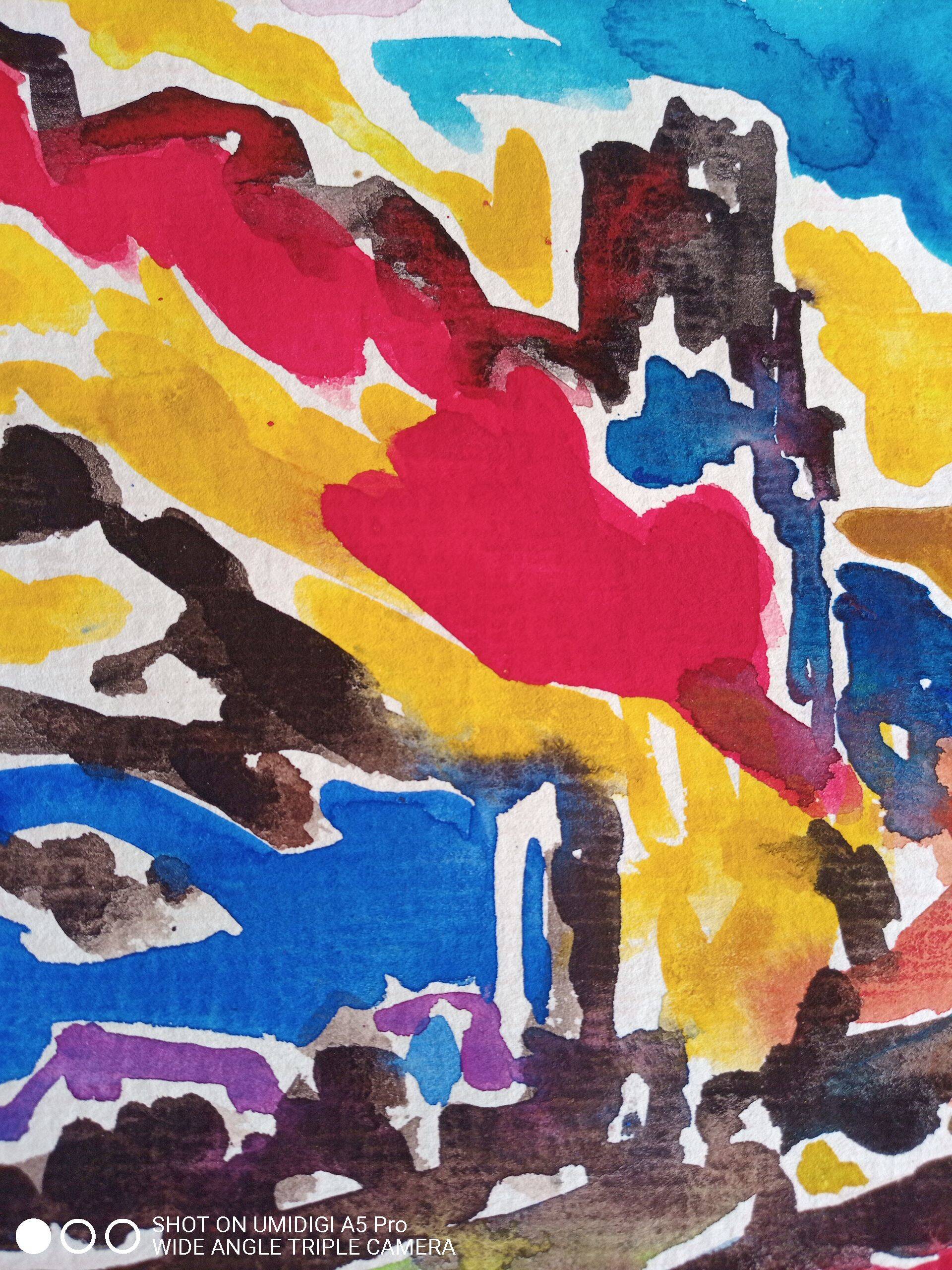 Gouache on paper from 1989, Pierre Lacroux (1909-1993)