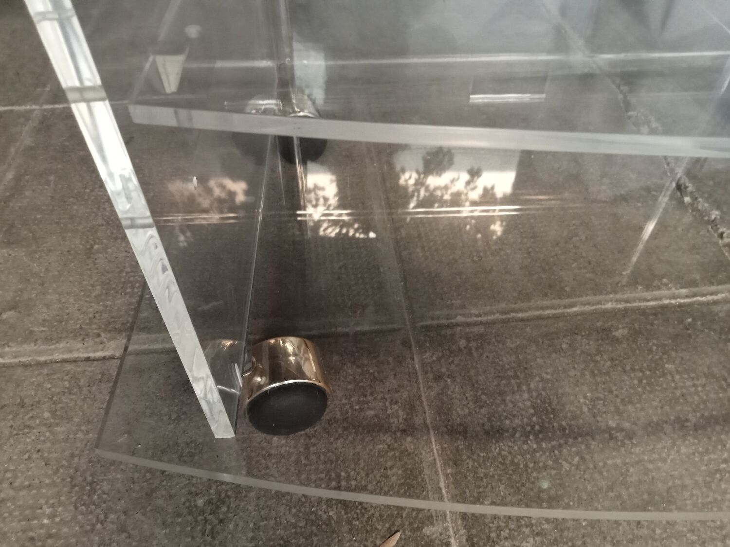 Vintage plexiglass serving table David Lange