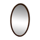 Robust vintage oval wall mirror in wood
