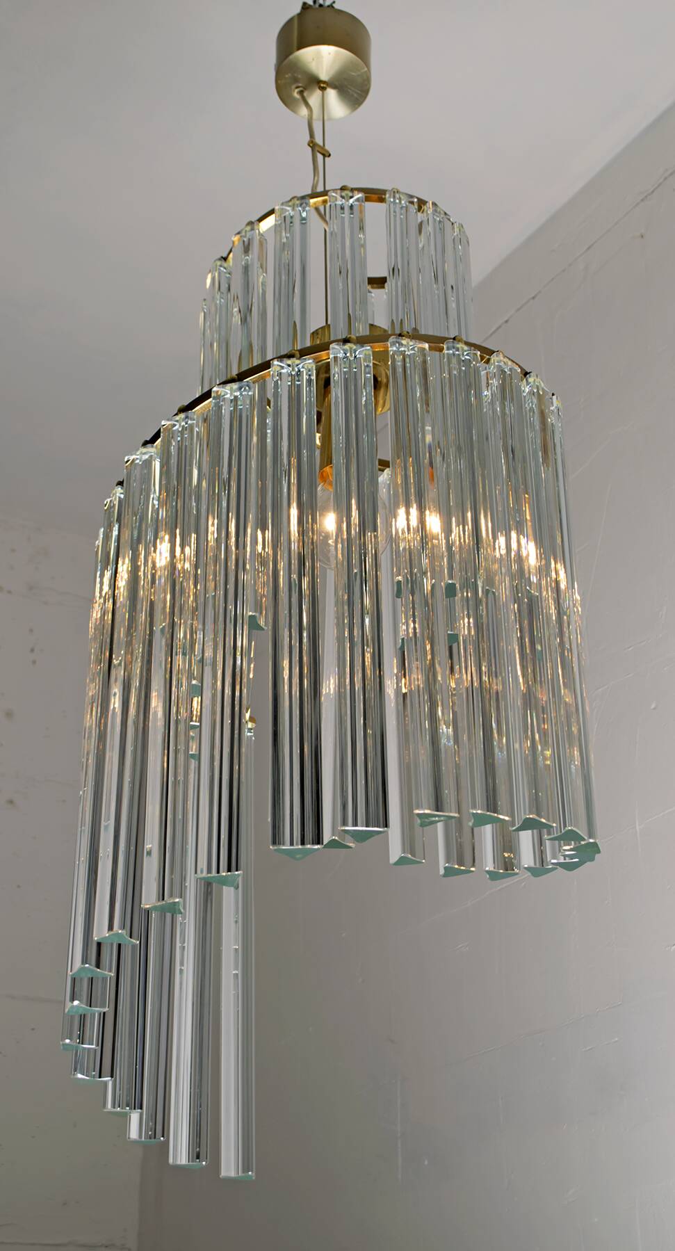 Pia Guidetti Crippa Mid-Century Modern Italian Murano Chandelier for Lumi