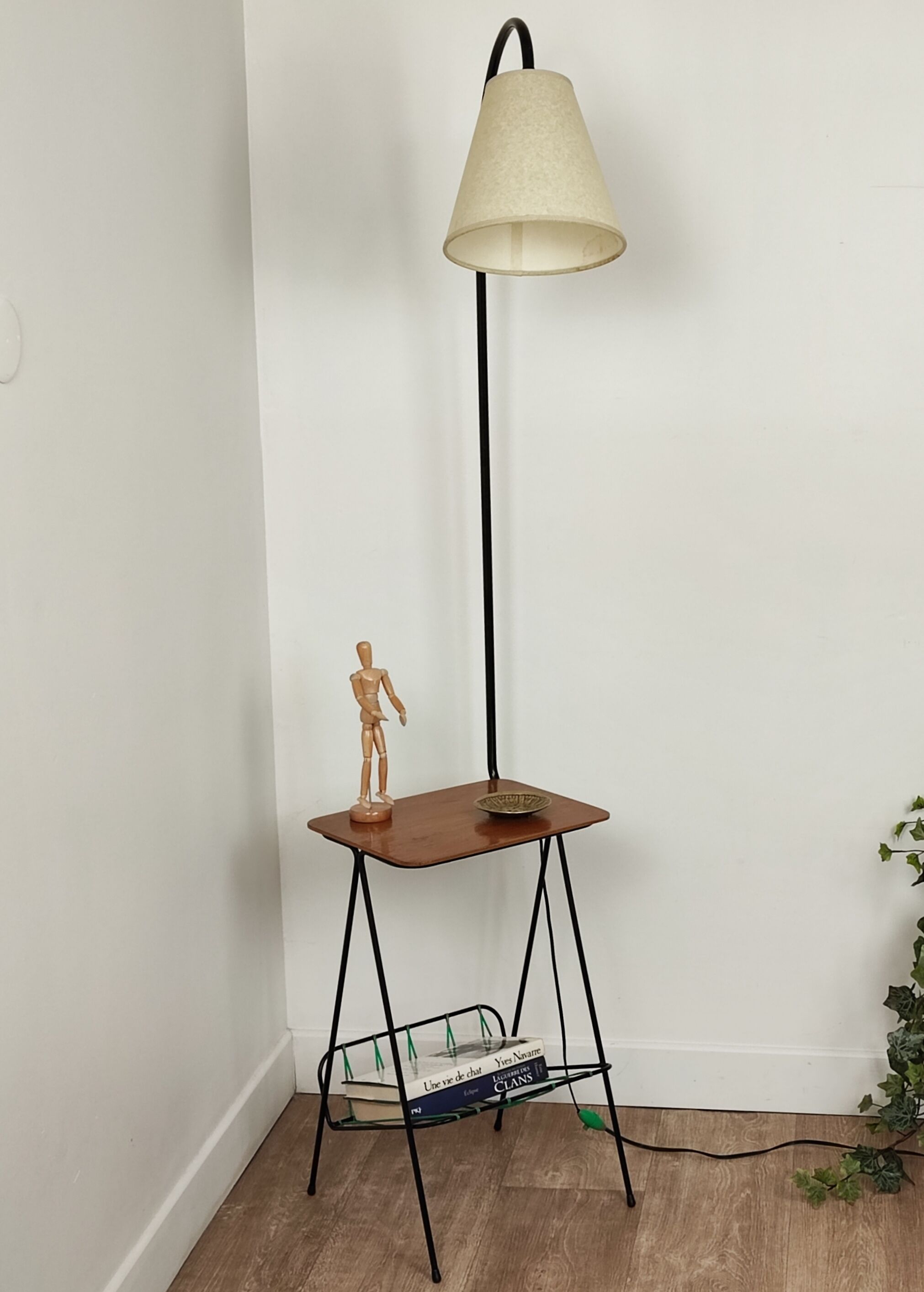 Floor lamp tablet and magazine holders 60s
