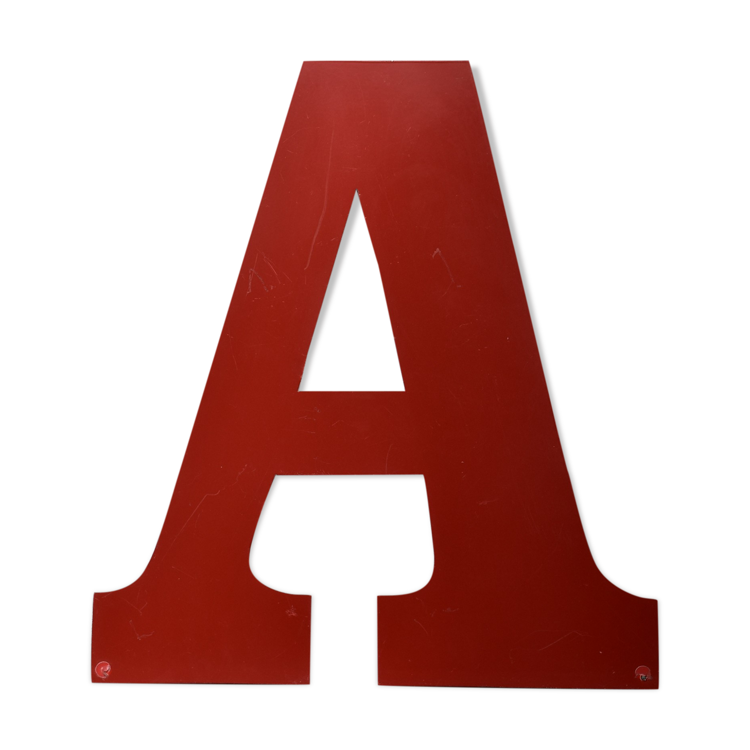 Industrial letter "A" in red metal