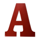 Industrial letter "A" in red metal