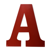 Industrial letter "A" in red metal