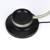 Oscar Torlasco black and nickel swivel desk lamp, Lumi Milano, Italy, 1960s.