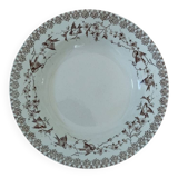 Set of 13 antique Terre de Fer HB & Cie plates – Round bird decoration