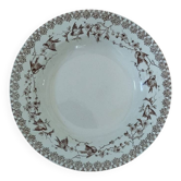 Set of 13 antique Terre de Fer HB & Cie plates – Round bird decoration