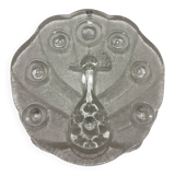 Cheese Board, Peakcock, crystal, Lars Hellsten, Orrefors, Sweden, 1970