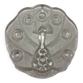 Plateau à Fromage, Peakcock, cristal, Lars Hellsten, Orrefors, Suède, 1970
