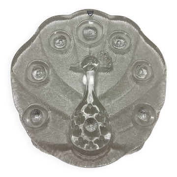Plateau à Fromage, Peakcock, cristal, Lars Hellsten, Orrefors, Suède, 1970