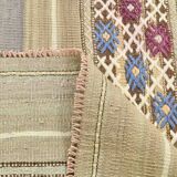 4x8 Soft Pastel Green Vintage Kilim Rug, 139x241Cm SK 33042