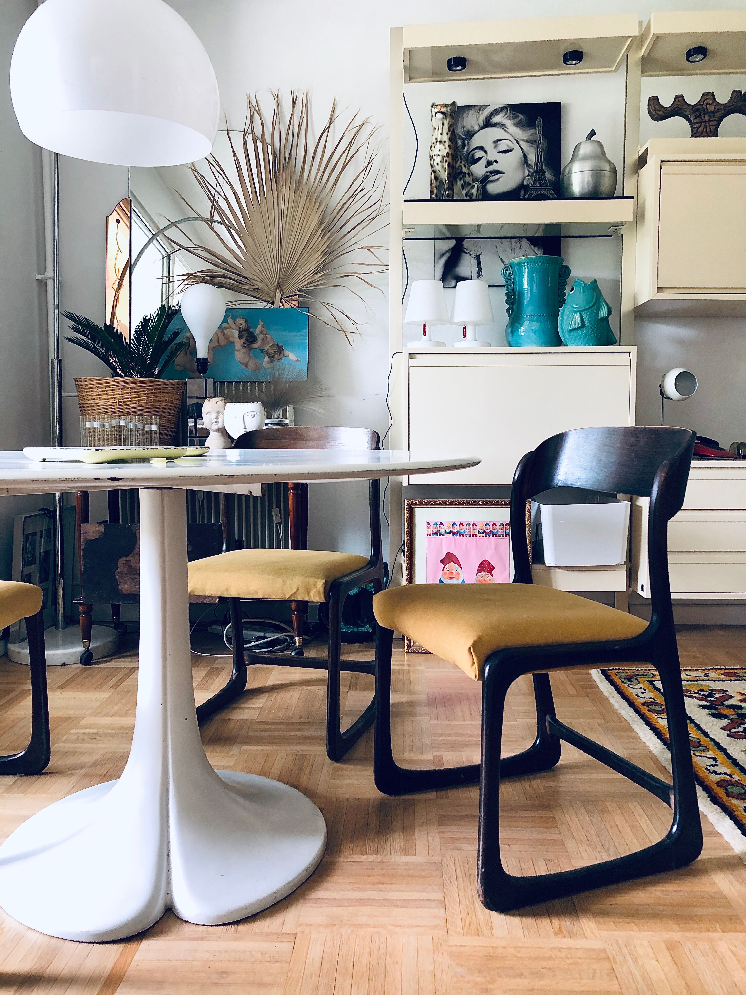 Suite of four Baumann sled chairs