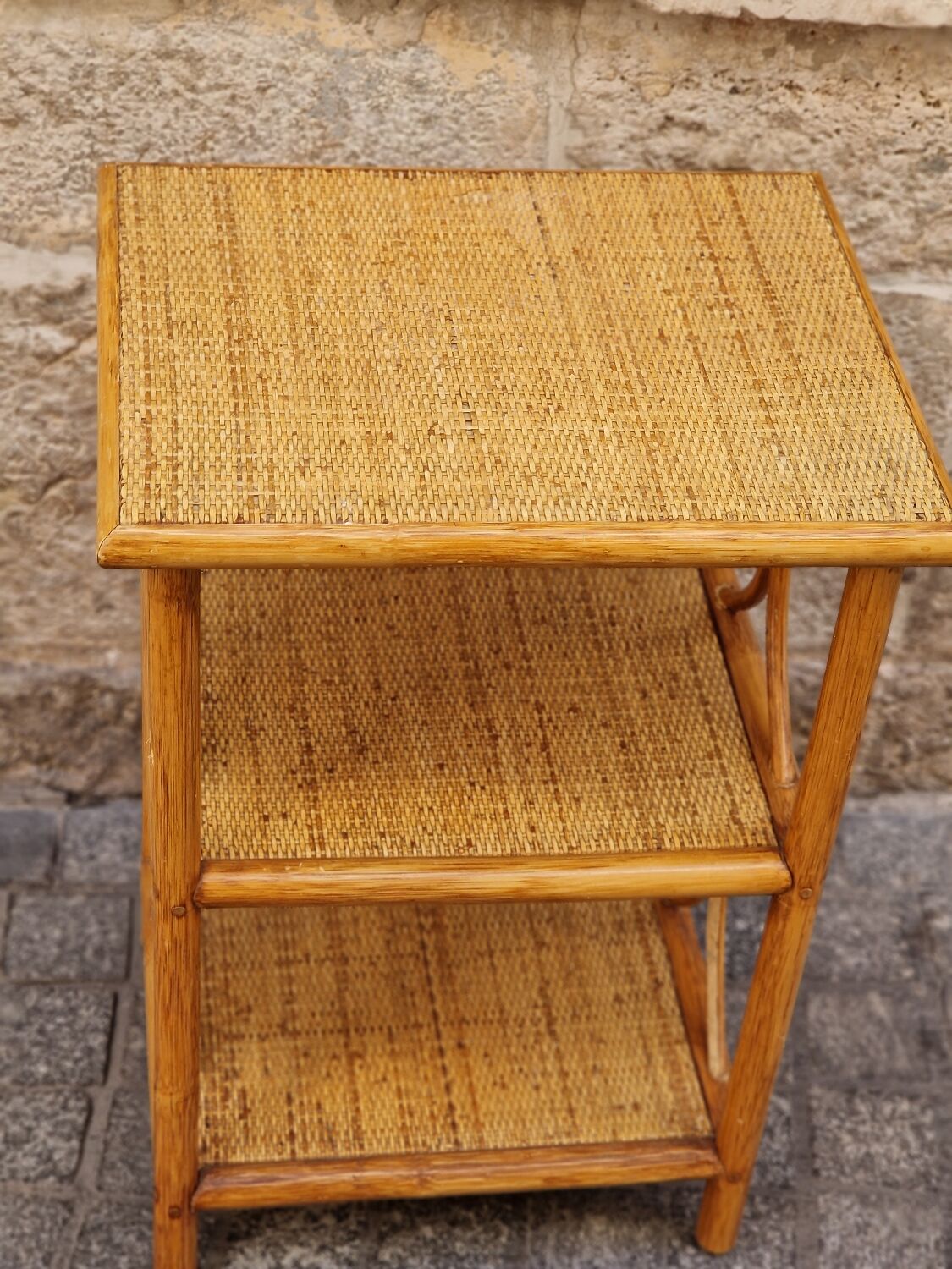 Vintage rattan shelf
