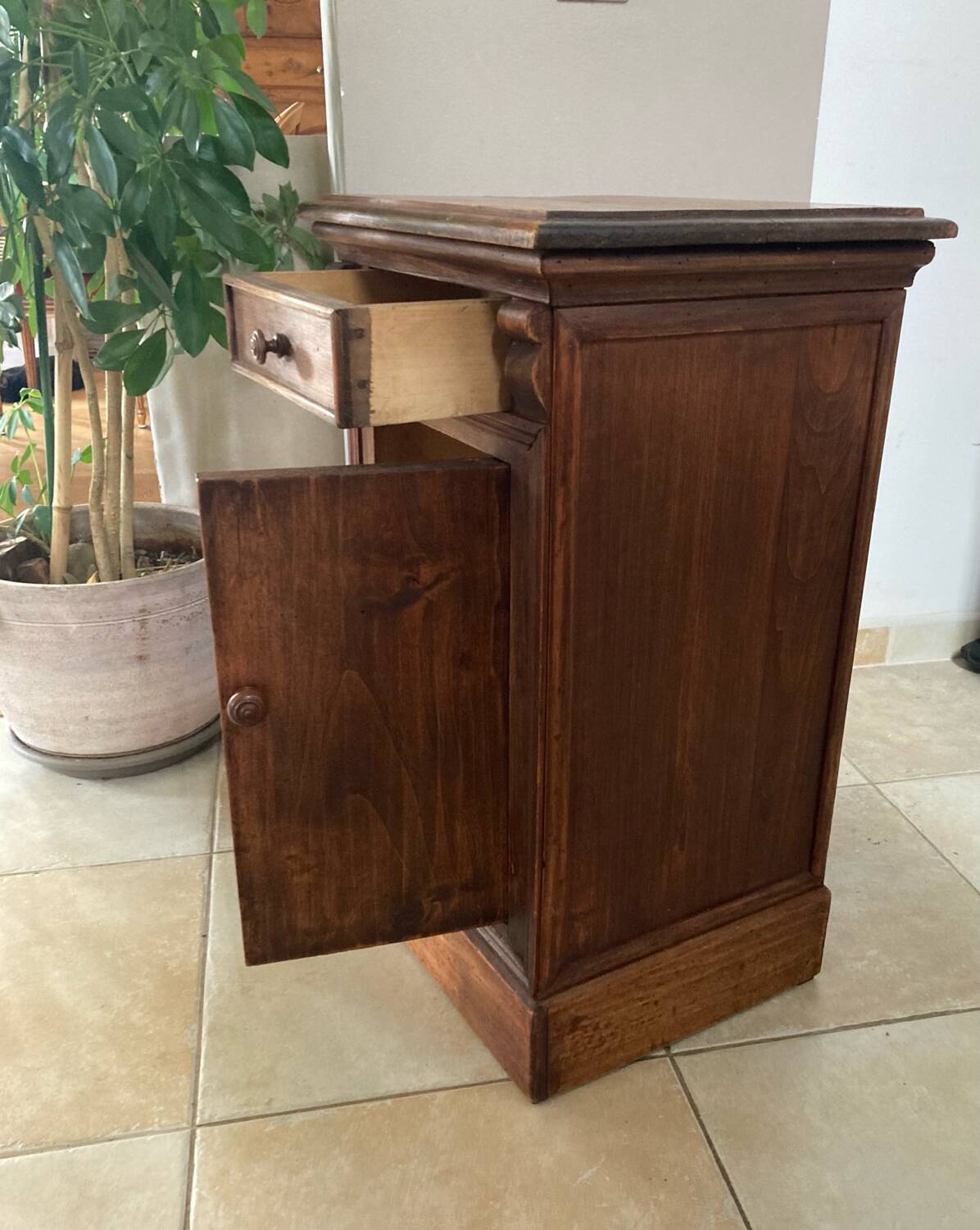 19th century solid wood bedside table