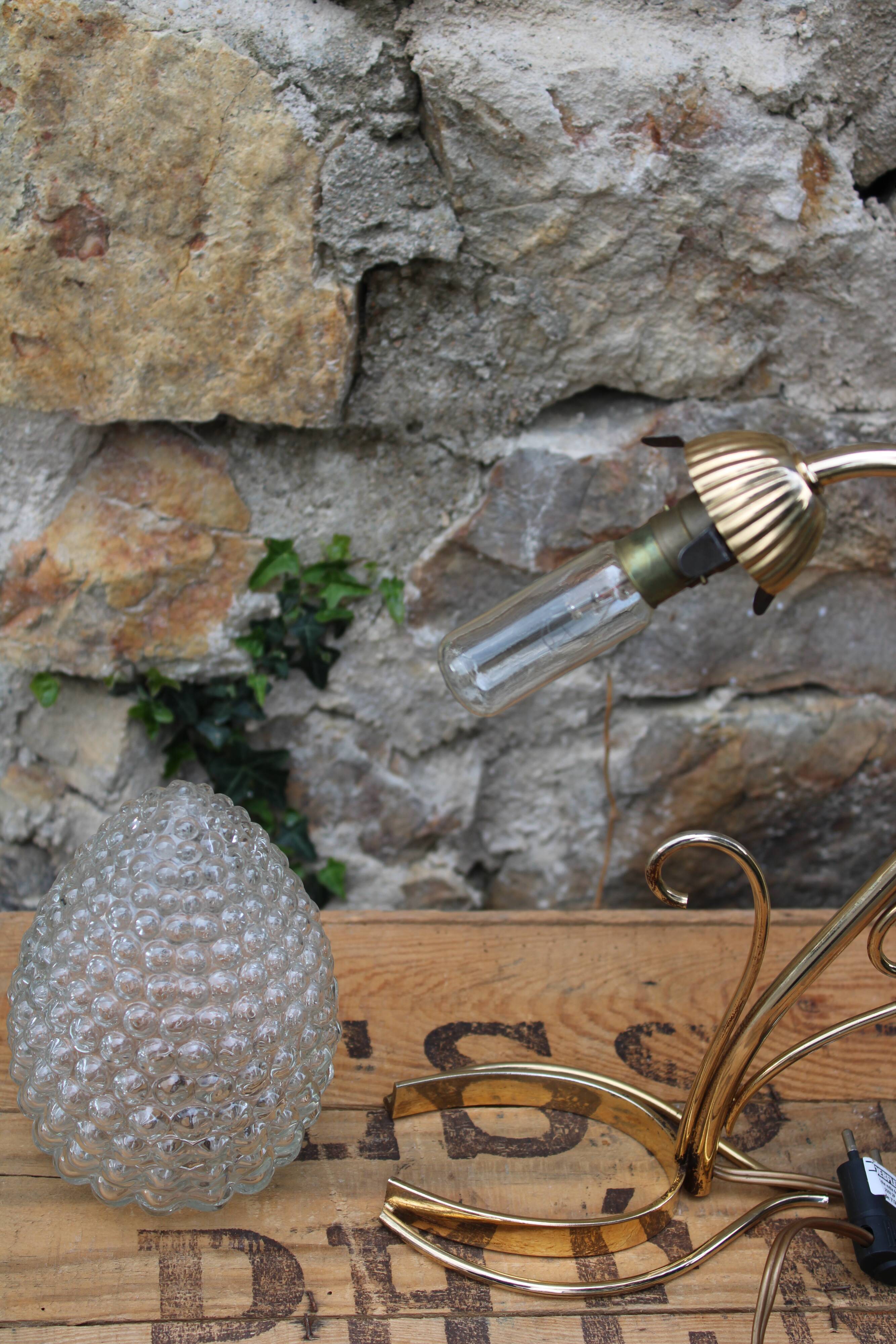 Brass pine cone lamp