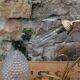 Brass pine cone lamp