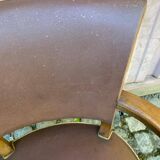 Art Deco bridge armchairs in leather from the 1950s.