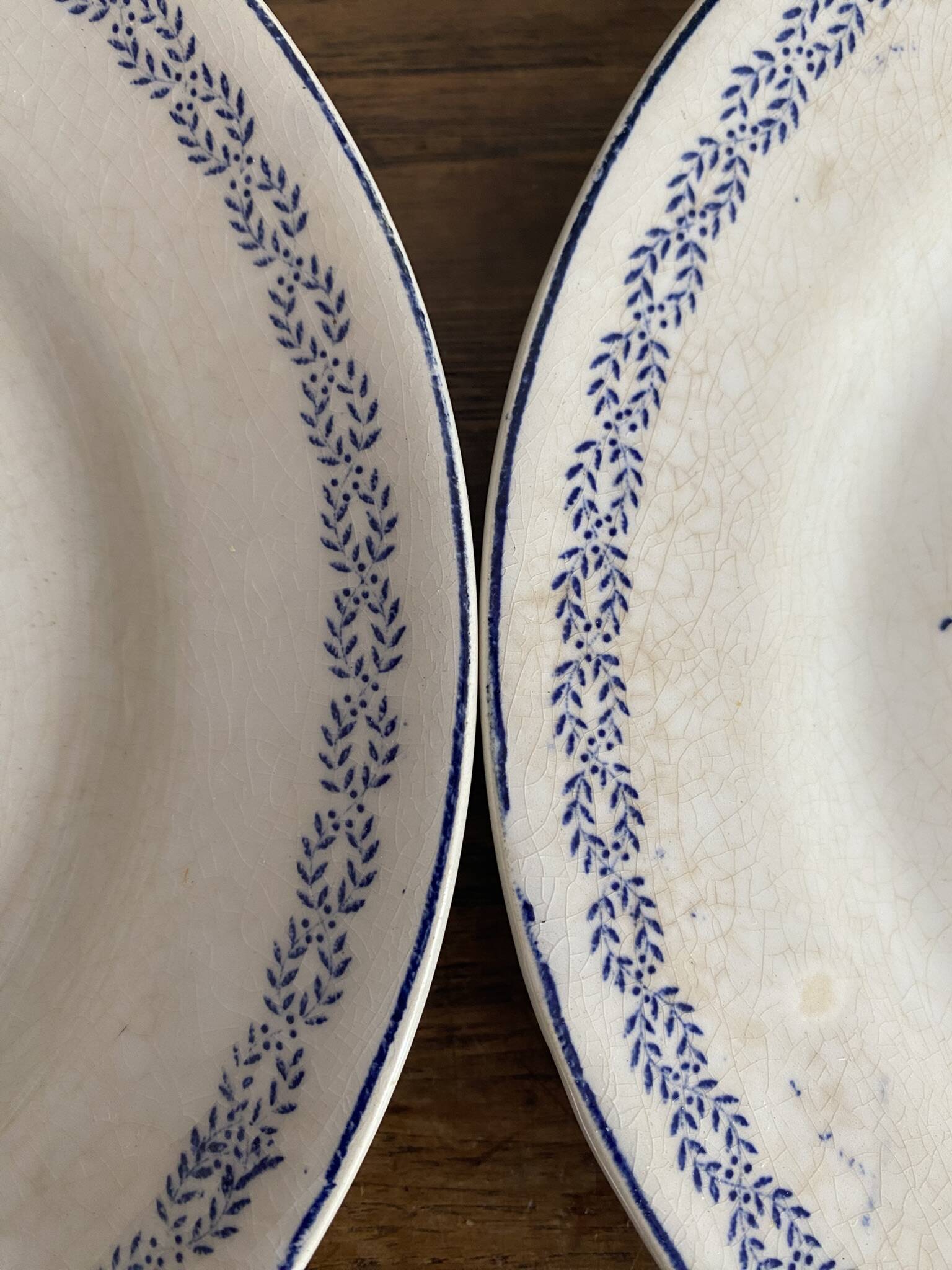 Dessert plates in earthenware from Creil and Montereau Reuil service.