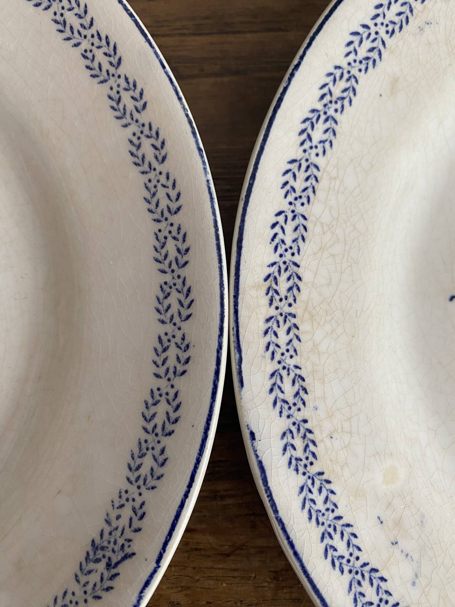 Dessert plates in earthenware from Creil and Montereau Reuil service.