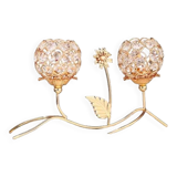 Bougeoirs à fleurs à Double tête en cristal doré, bougies de luxe pour la maison, dîners romantiques