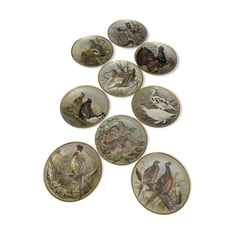 12 Franklin porcelain plates "The most beautiful game birds"