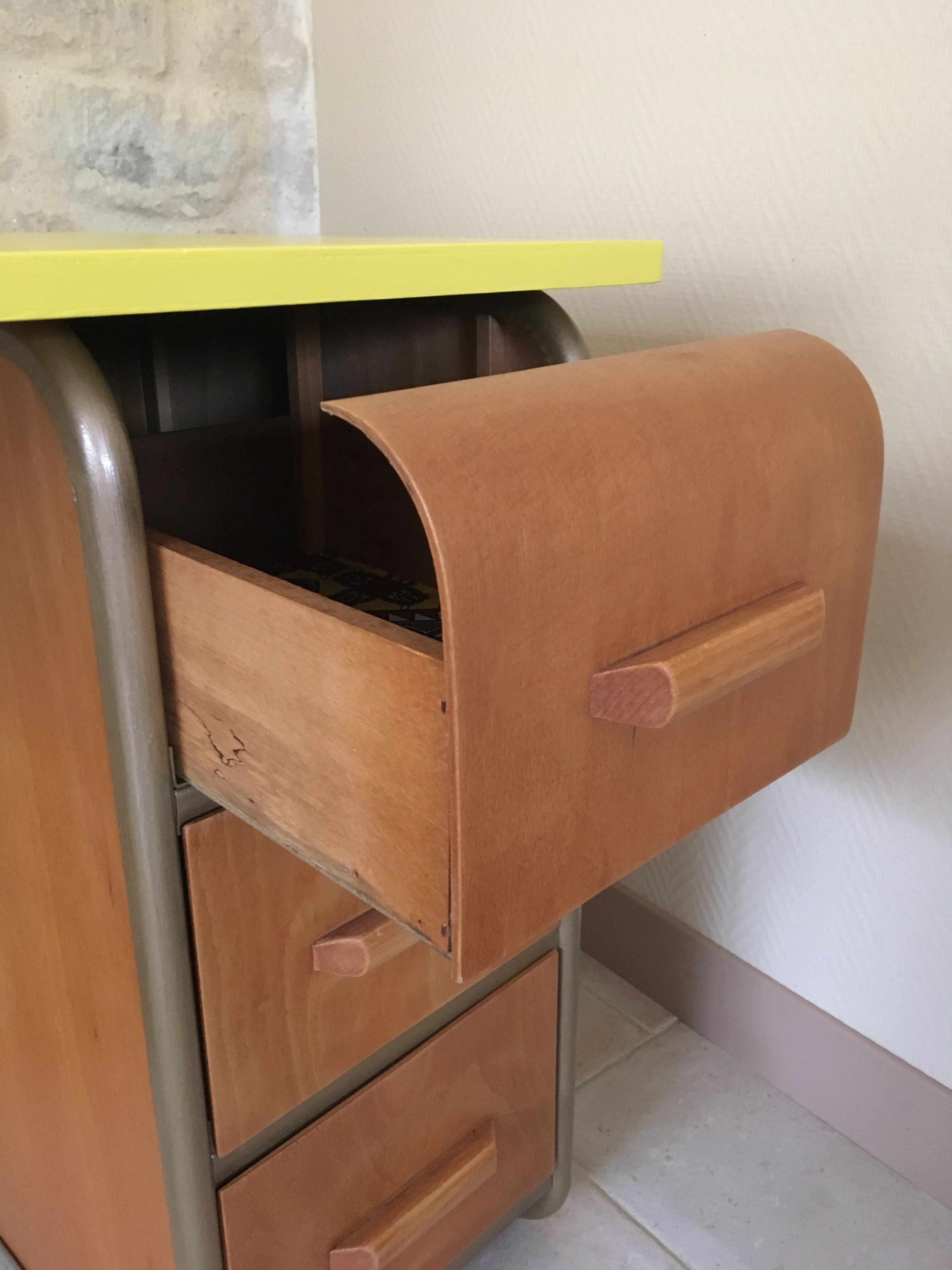 Bureau écolier tubulaire années 50