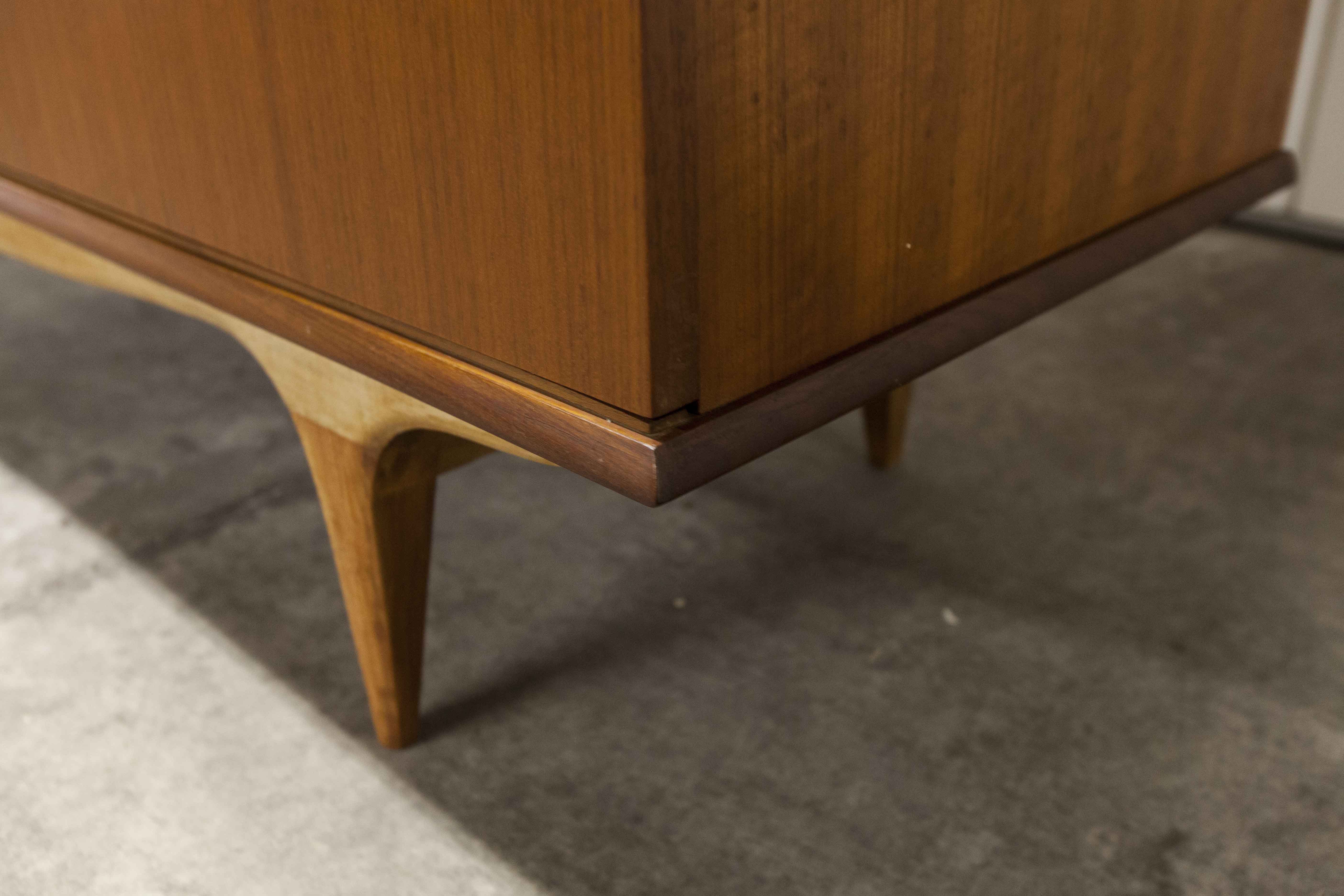 Scandinavian teak cabinet 1960 with mounting plan