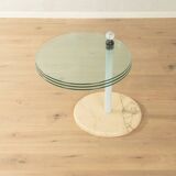 Sculptural side table from the 1980s with swiveling glass plates and a solid marble base