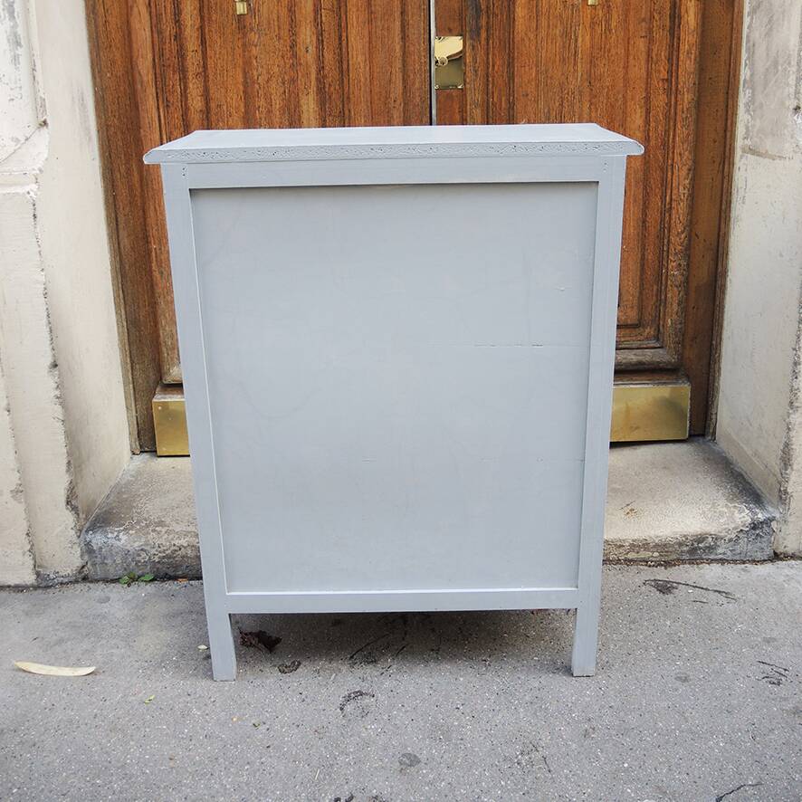 Ancienne vitrine en bois peint gris