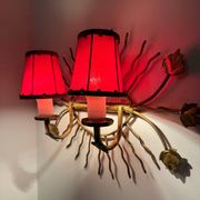 Applique soleil feuillage dorée années 60