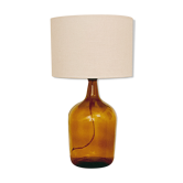 Lampe dame Jeanne et jute tissée